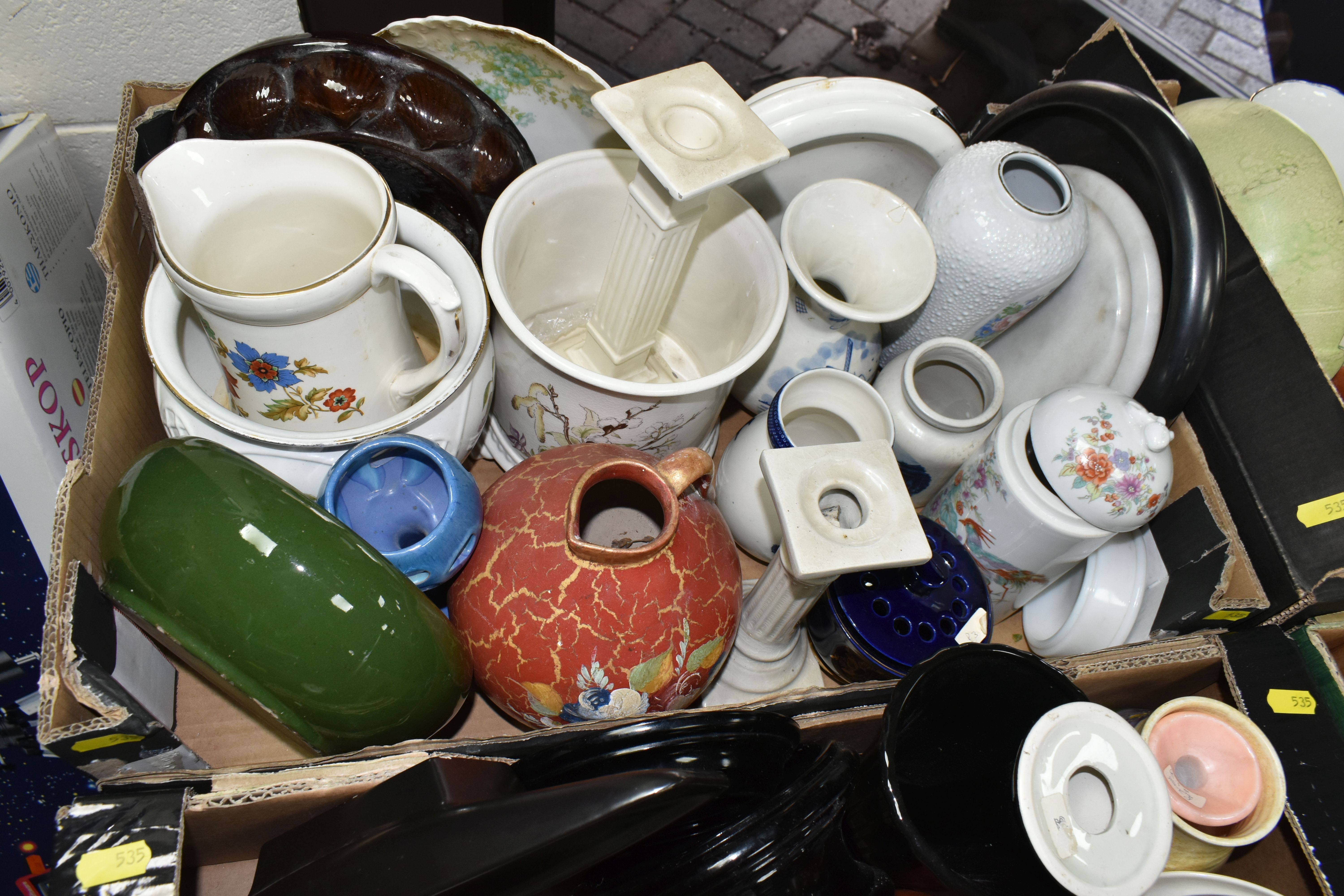 SIX BOXES AND LOOSE CERAMICS, including a Rosenthal Classic Rose face jug, a pair of Japanese - Image 5 of 10