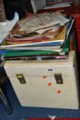 FOUR LP CASES AND LOOSE LP'S, SINGLES, ETC, the overall theme being children's stories, children's