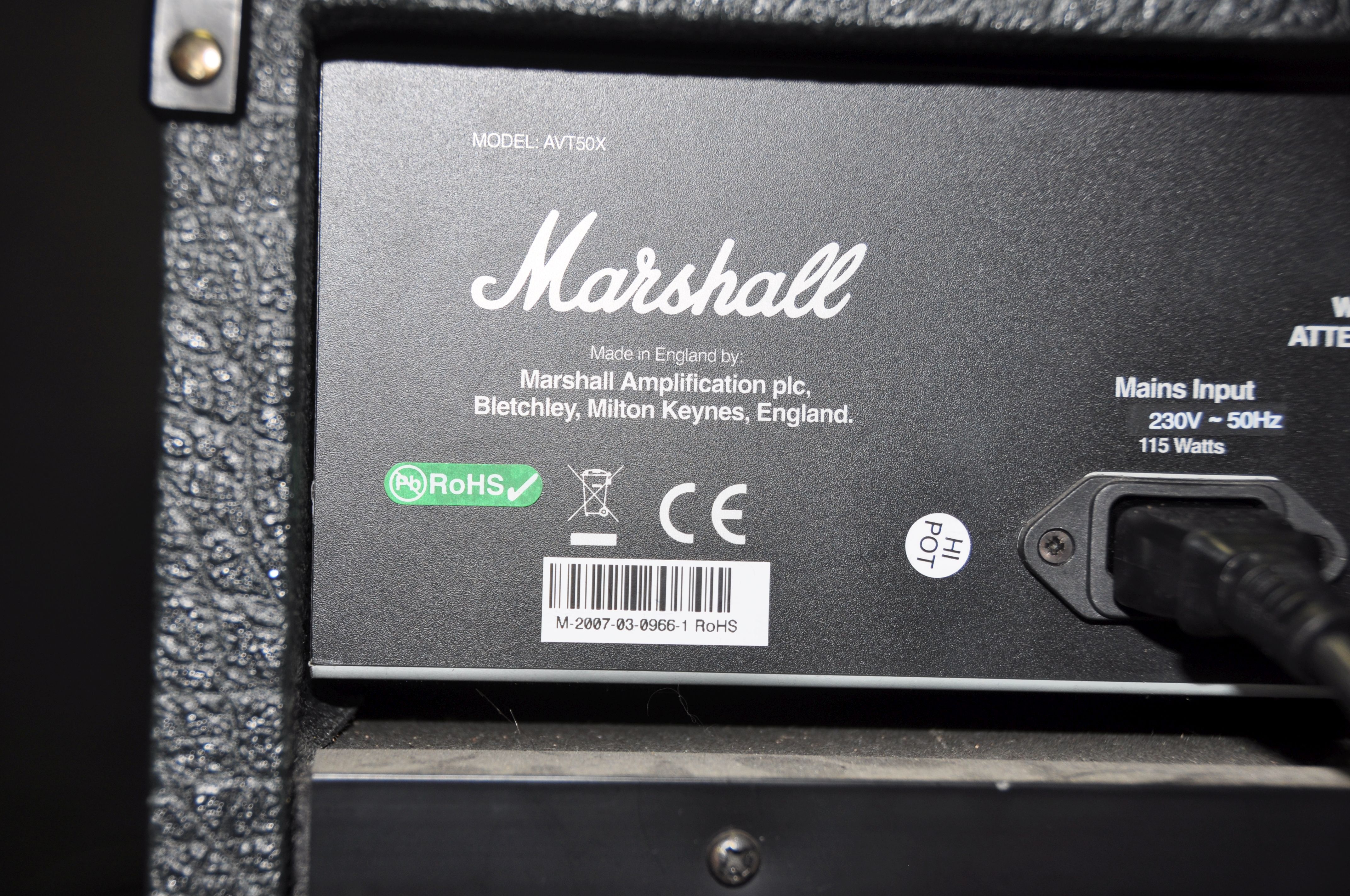 A MARSHALL AVT50X GUITAR COMBO with 1x12in speaker with original box foot switch, power cable and - Image 4 of 4