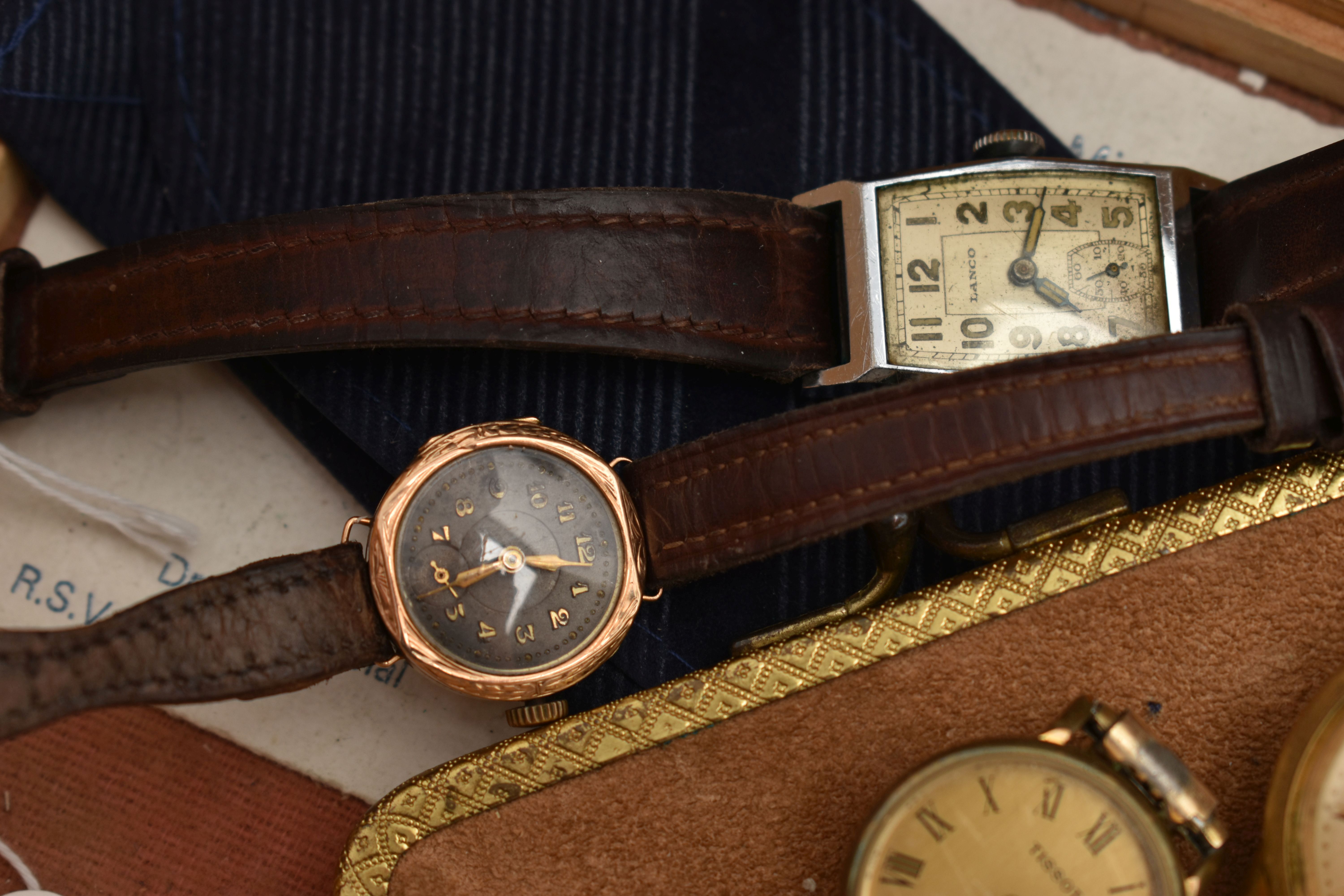 SIX WATCHES AND A JEWELLERY BOX, to include two Tissot watches, a ladies manual wind, circular watch - Image 3 of 5