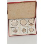 A 1927 SET OF PROOF COINS, to include wreath Crown, Half-crown, Florin, Shilling, Sixpence, Three