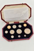 EDWARD VII 1902 SHORT MATT PROOF SET OF 11 COINS, Gold Sovereign, Gold Half Sovereign, Crown to