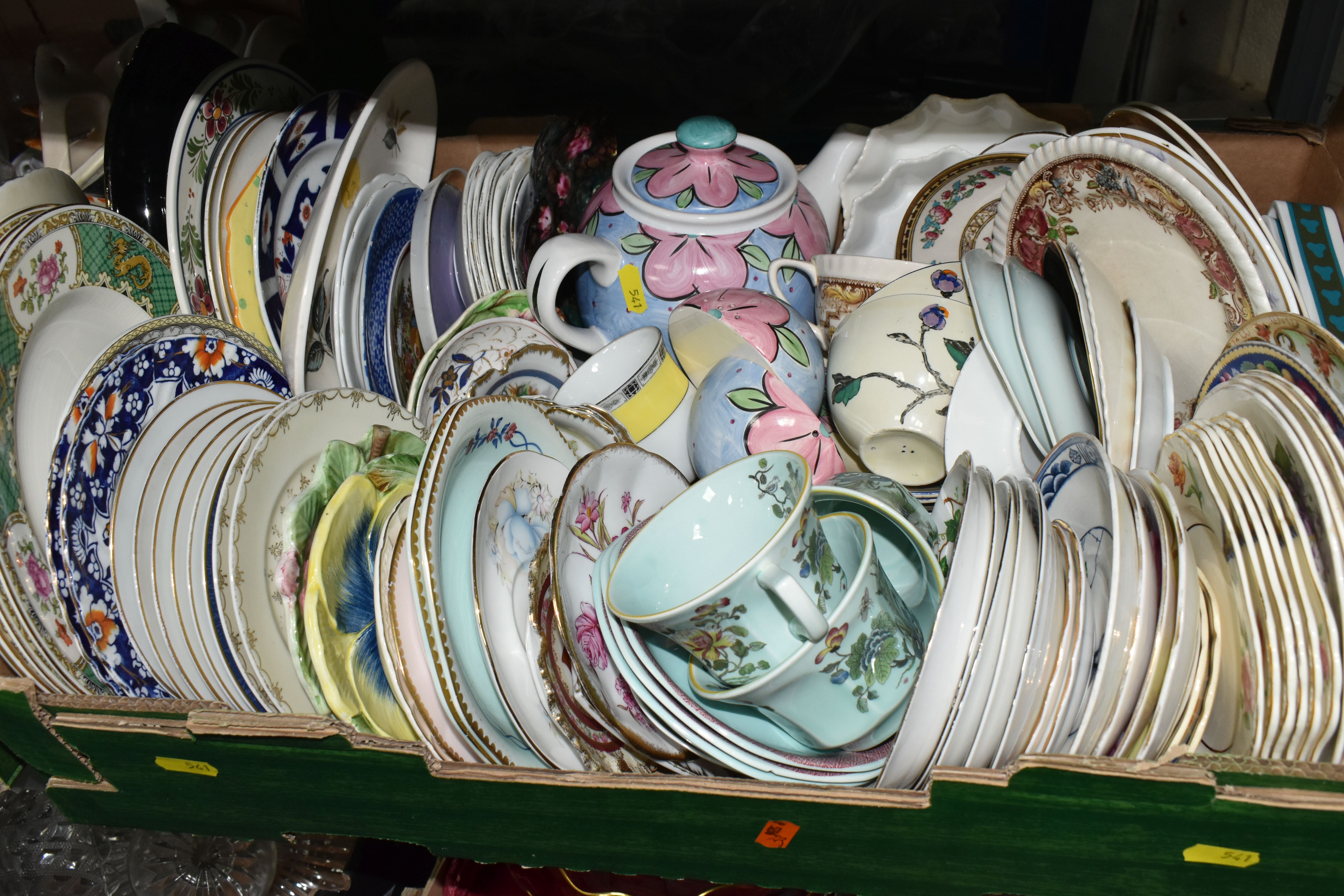 SIX BOXES OF CERAMICS AND GLASS, including mugs, teapot stands, assorted drinking glasses, press - Image 9 of 9