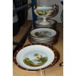 CHARLES FIELD HAVILAND PART DESERT SERVICE, comprising of twelve 23cm plates, each having a hand-