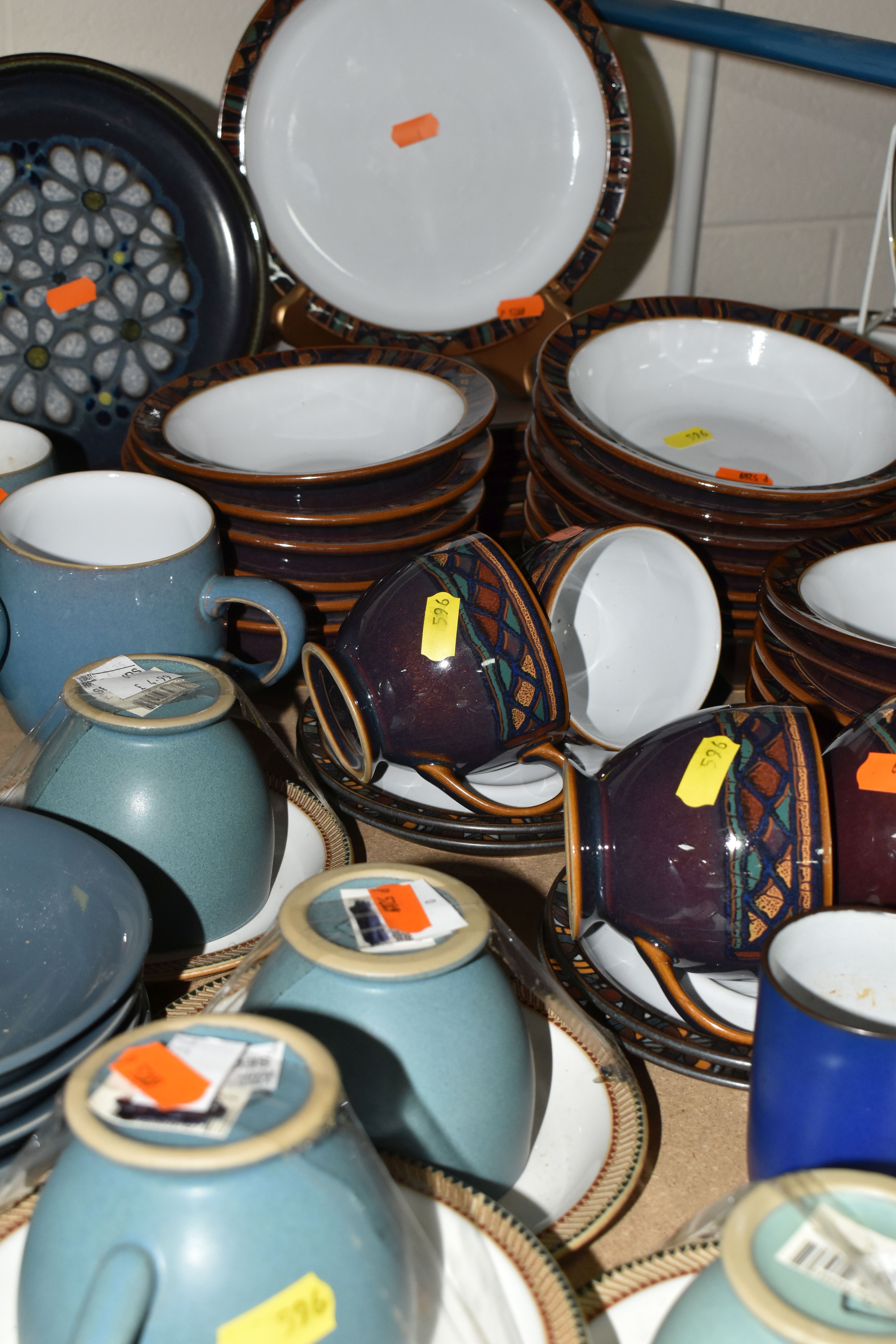 A LARGE COLLECTION OF DENBY TABLEWARE, comprising five 'Luxor' design cups and five saucers, four - Image 3 of 6