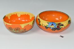 TWO WILKINSON LIMITED BOWLS IN THE INDIAN SUMMER AND MEMORY LANE PATTERNS, printed and painted