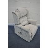 A COSI CHAIR BEIGE UPHOLSTERED ELECTRIC RISE AND RECLINE ARMCHAIR, width 80cm x depth 88cm x