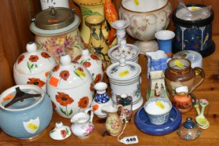 A GROUP OF NAMED CERAMICS, to include a Carlton ware tobacco jar, three Goebel 'Poppy' pattern
