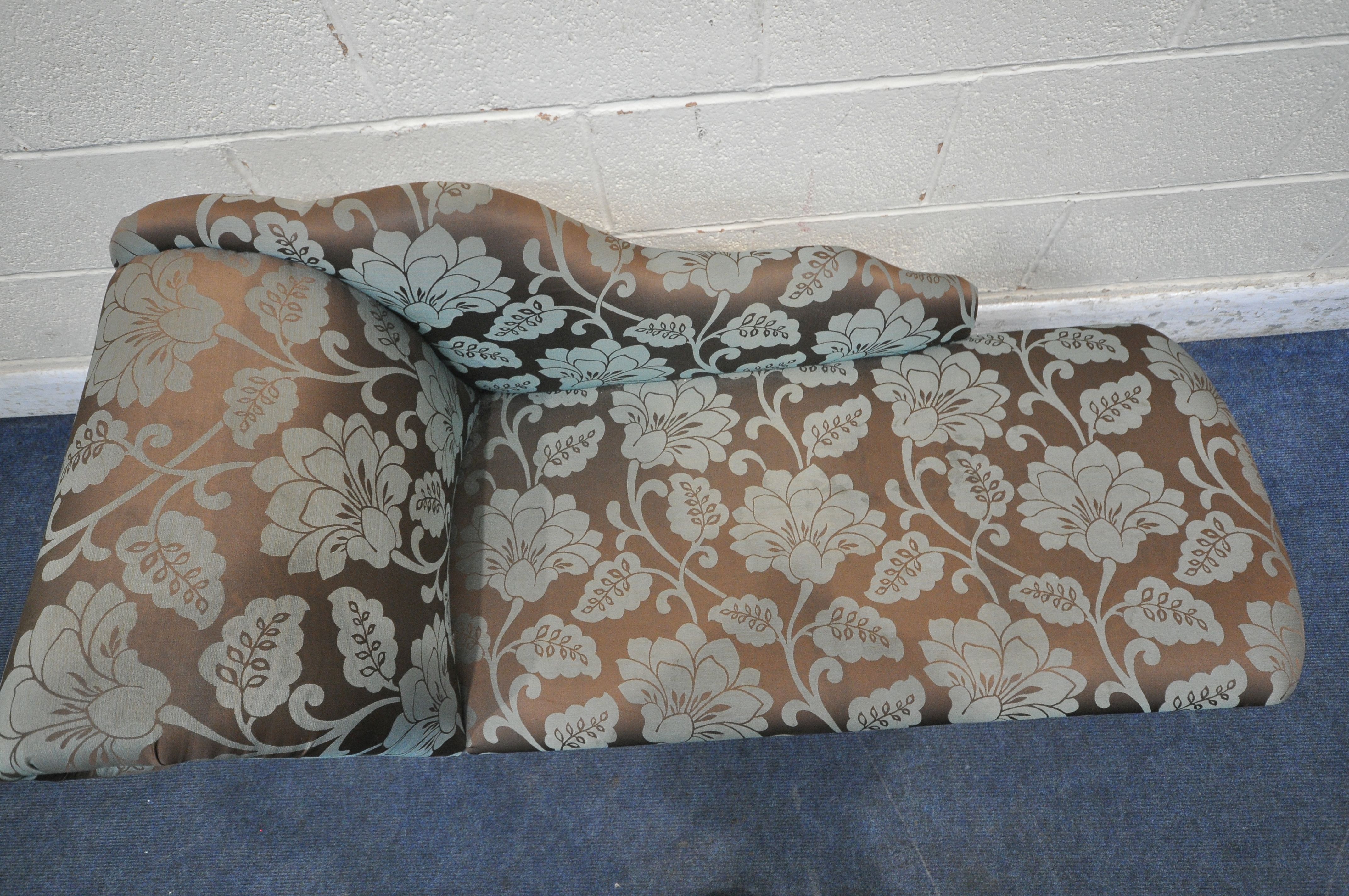 A MODERN CHAISE LOUNGE, with foliate upholstery (condition report: some discoloration) - Image 2 of 2