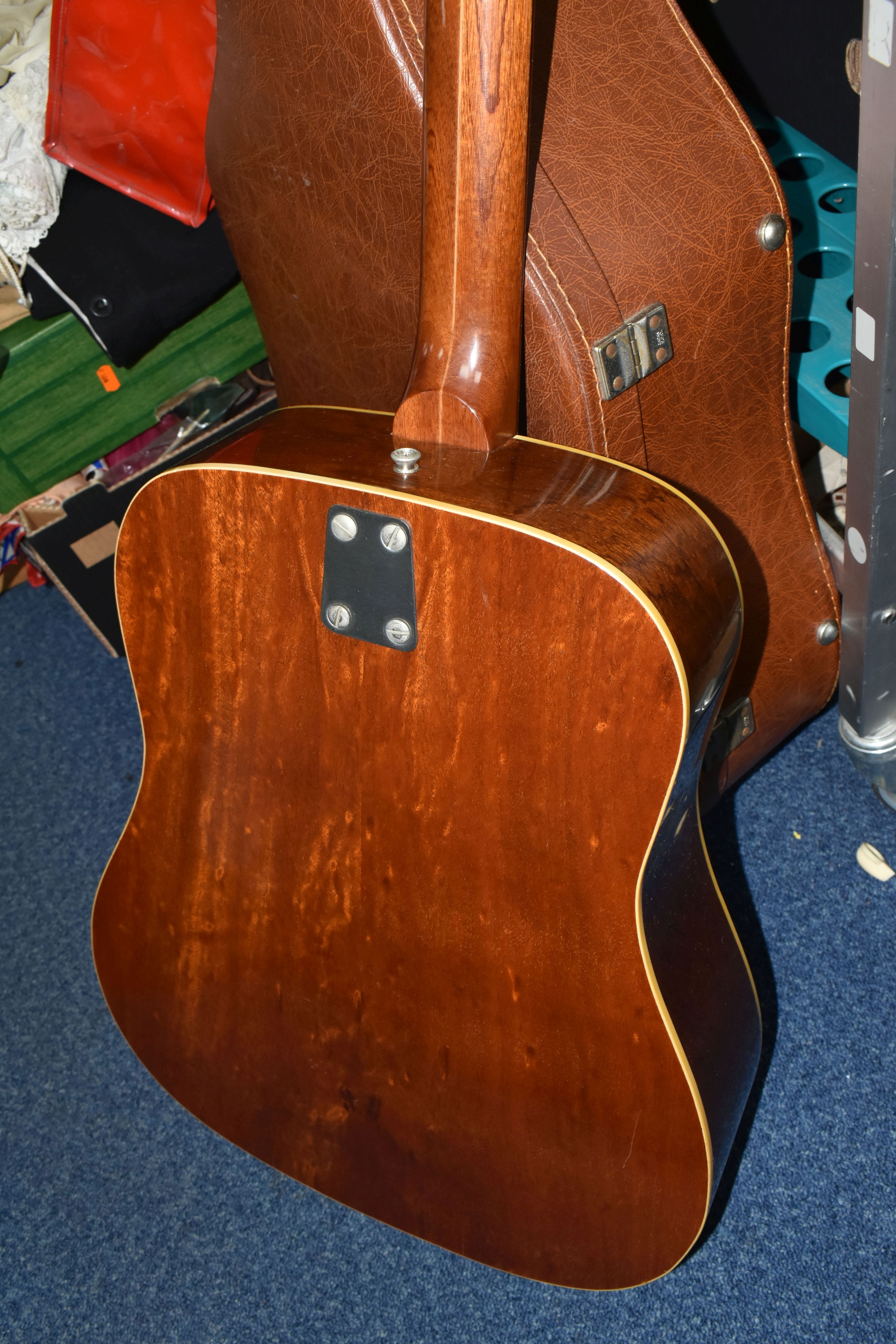 AN EKA ITALIAN ACOUSTIC GUITAR AND CASE, comprising a Model VI six string guitar having mahogany - Image 7 of 7