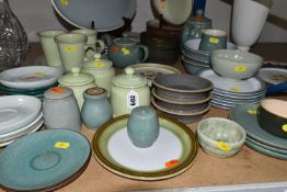 A QUANTITY OF DENBY AND DENBY STYLE TABLEWARES, to include Denby Juice Fruits plates, four 40cm oval