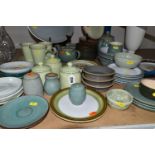 A QUANTITY OF DENBY AND DENBY STYLE TABLEWARES, to include Denby Juice Fruits plates, four 40cm oval