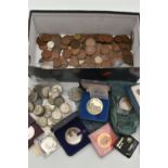 A SHOE BOX OF UK COINAGE, to include 1894-1895 worn Crown coins, over 500 grams of Pre 1947 mainly