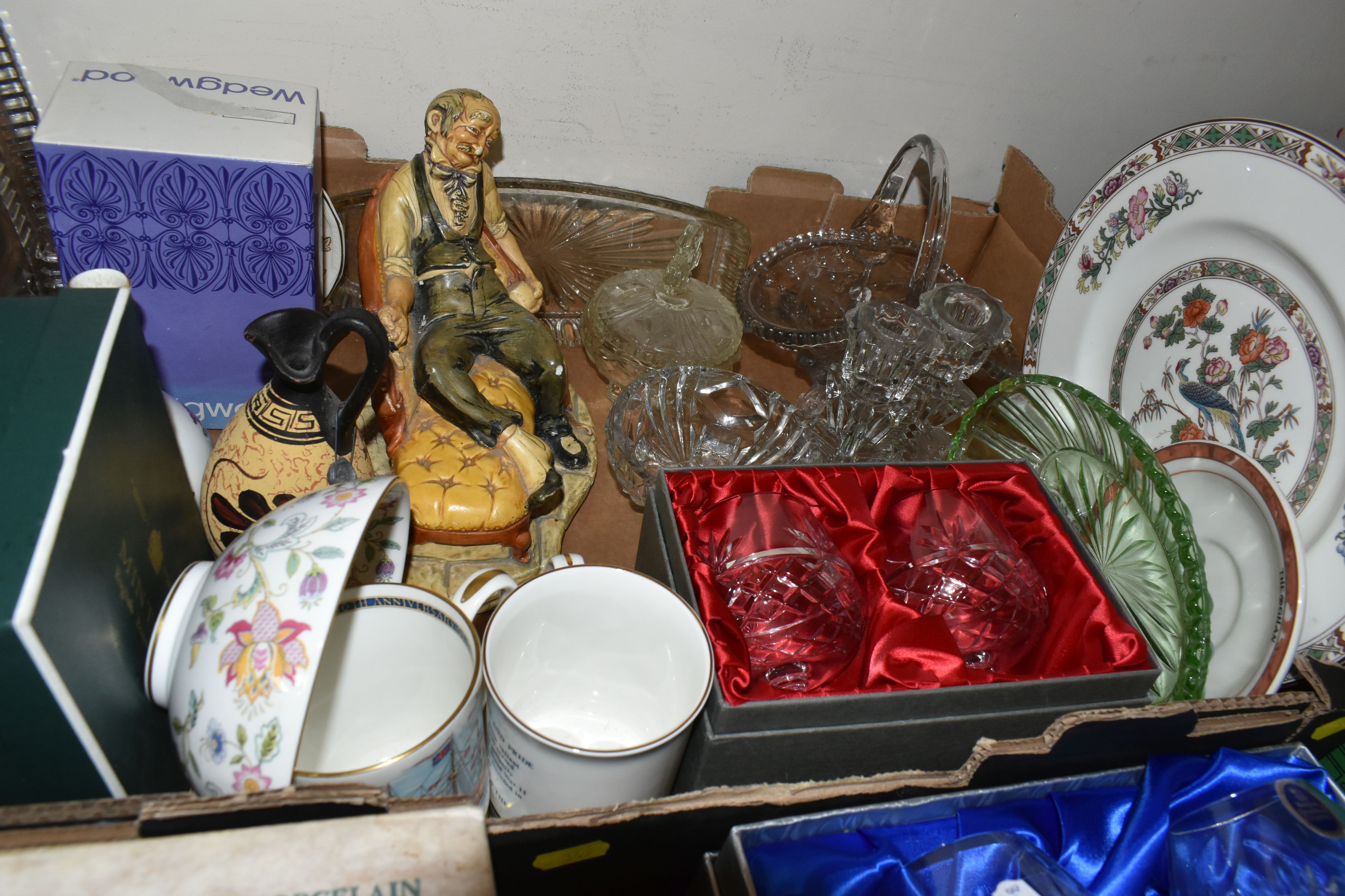 TWO BOXES AND LOOSE CERAMICS AND GLASS WARE, to include a nineteenth century Staffordshire figure of - Bild 6 aus 8