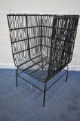 LENE BJERRE, A LARGE DANISH BAMBOO CHAIR, with a tubular metal frame, and four cushions, width
