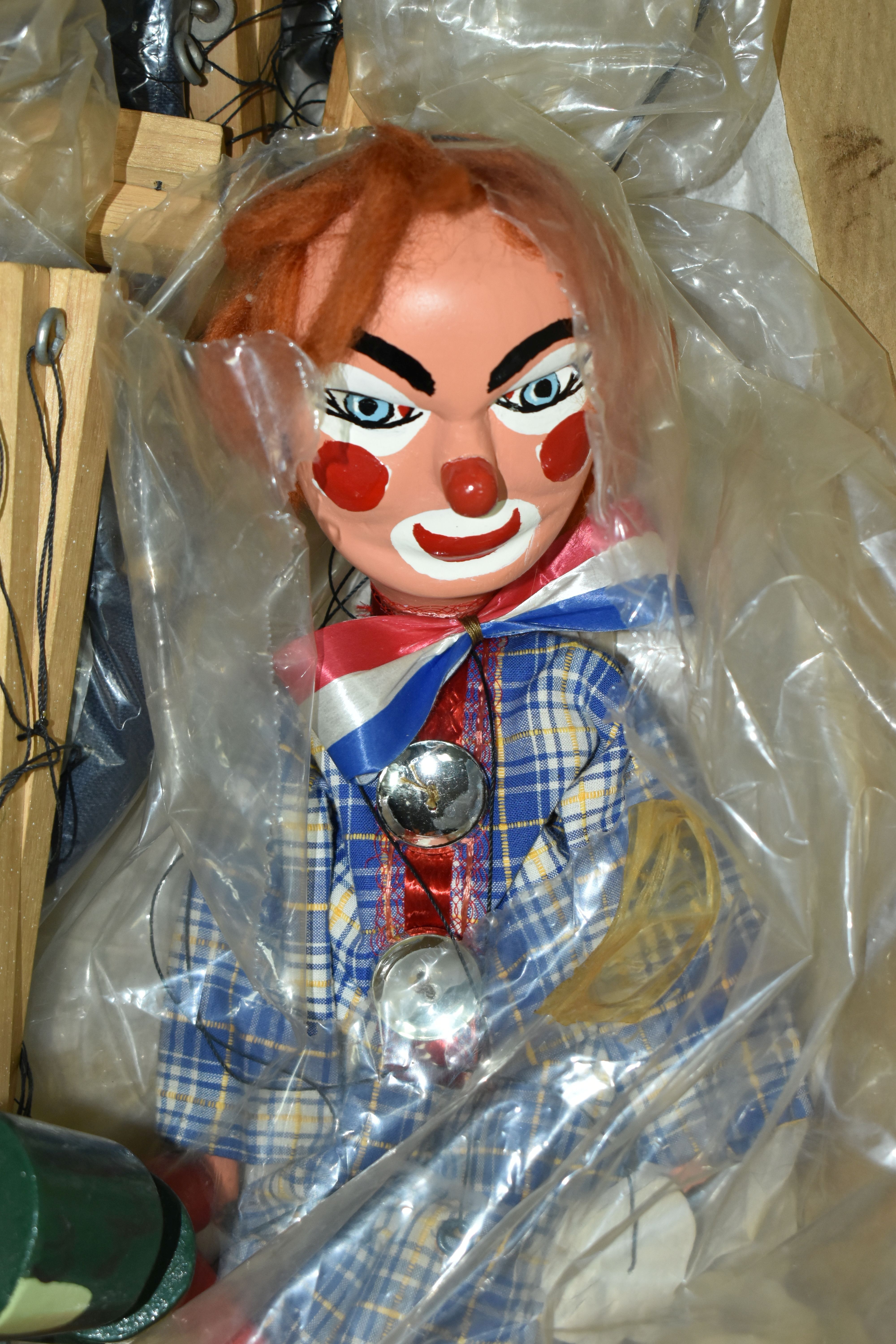 A BOX CONTAINING A PELHAM PINOCCHIO PUPPET AND ELEVEN HOMEMADE PUPPETS, Pinocchio unboxed, the other - Image 4 of 6