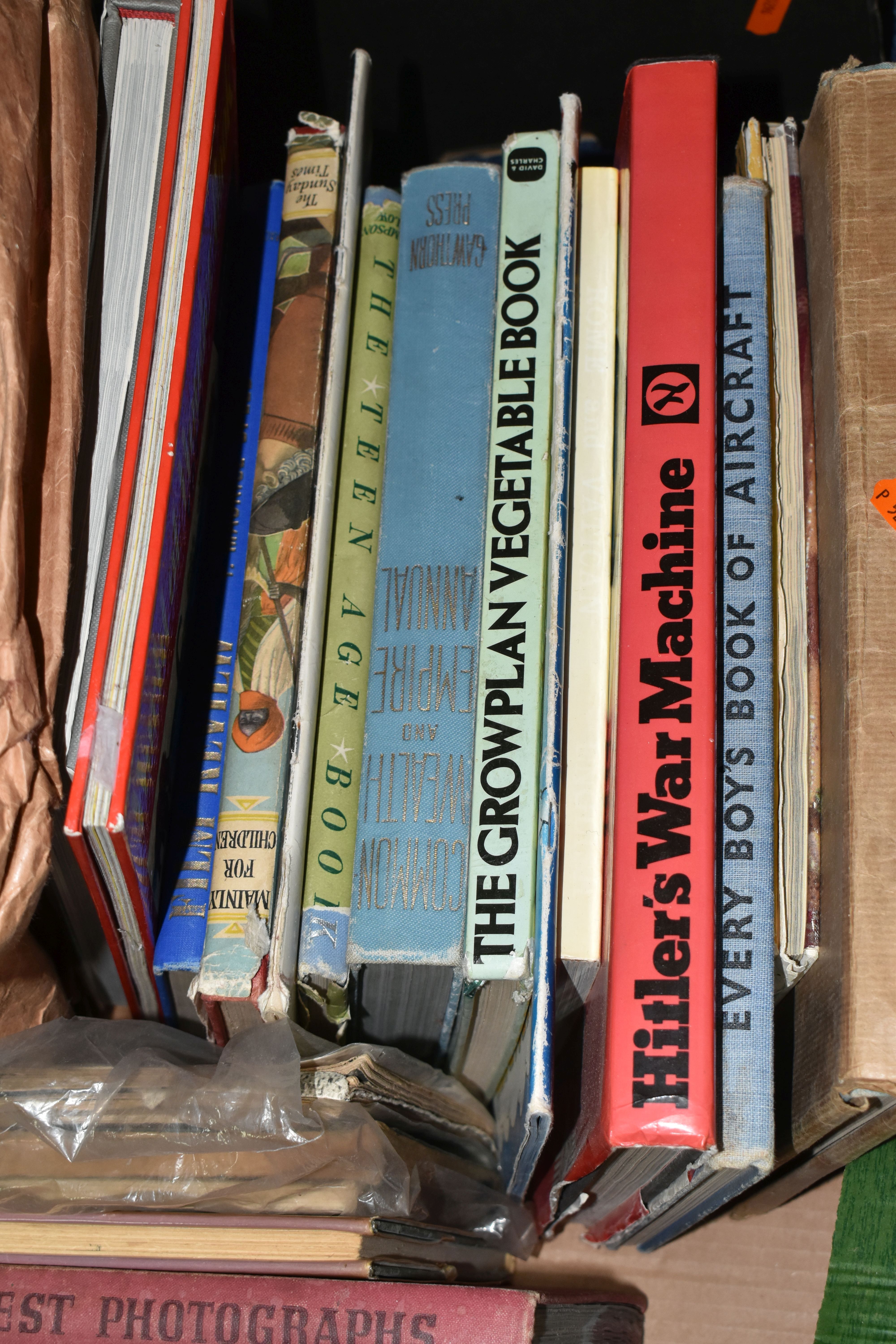 FOUR BOXES OF BOOKS, MAGAZINES & EPHEMERA, to include postcards, greetings cards, badges, calendars, - Image 12 of 13