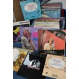 TWO BOXES OF LPS AND SINGLES RECORDS, including Cliff Richard, The Shadows, musicals,