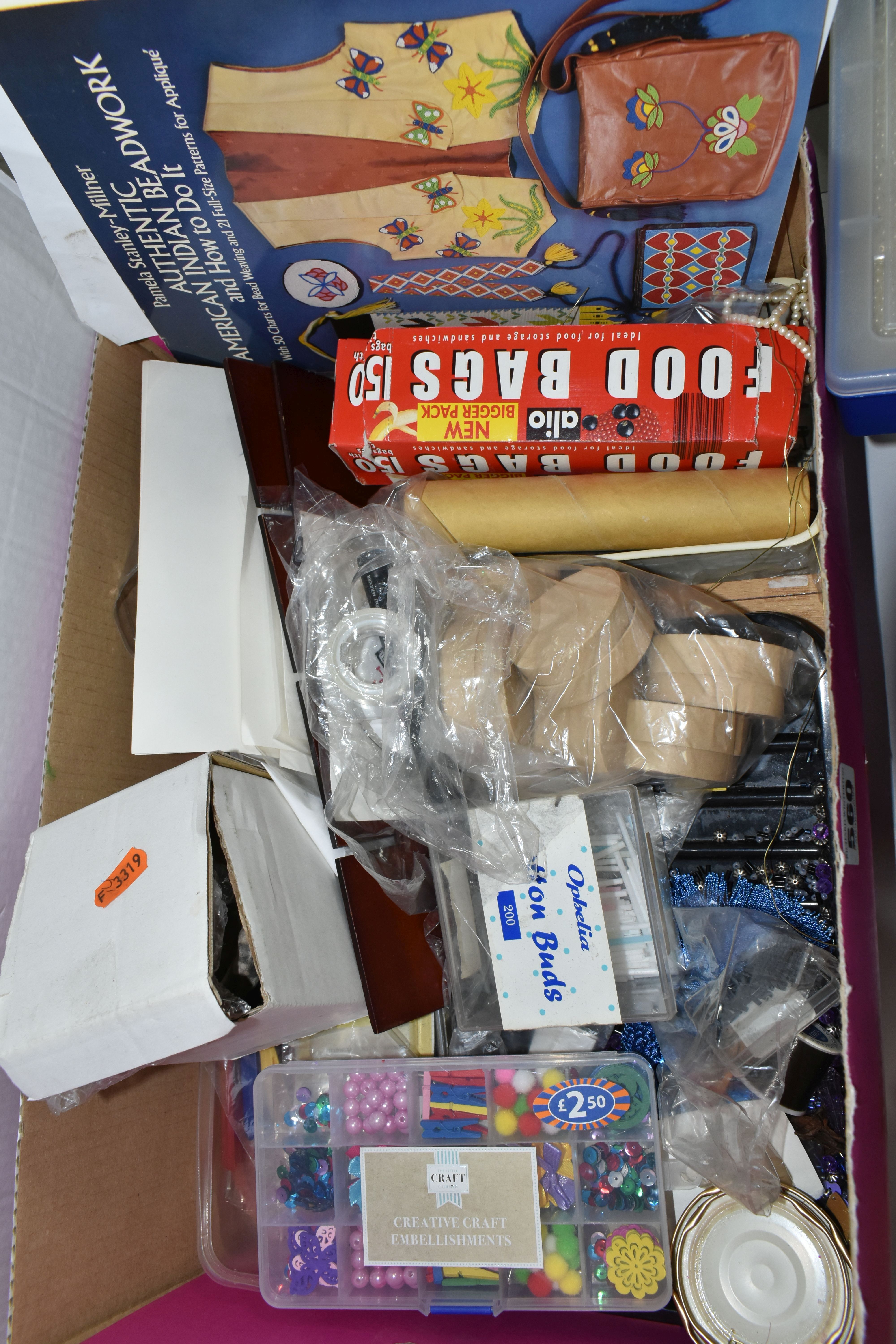 TWO BOXES AND LOOSE GLASS AND PLASTIC BEADS AND BEADING LOOM, to include twelve plastic storage - Image 2 of 10