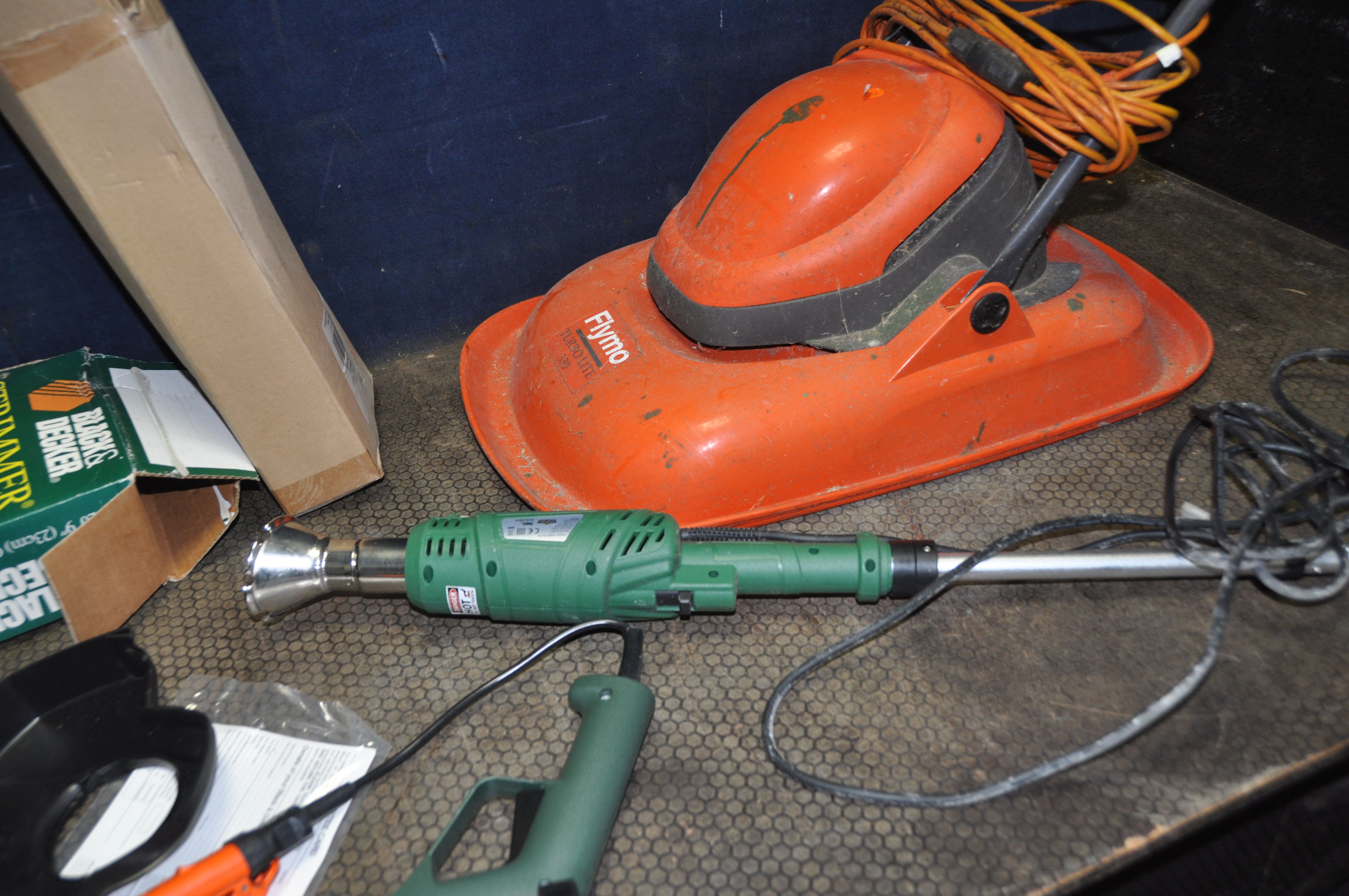 A FLYMO TURBOLITE 330 ELECTRIC LAWN MOWER, a Coopers Weed Burner (both PAT pass and working), a - Image 3 of 4