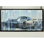KRIS HARDY (BRITISH 1978) 'PORSCHE 911 III', a contemporary depiction of a speeding supercar, signed
