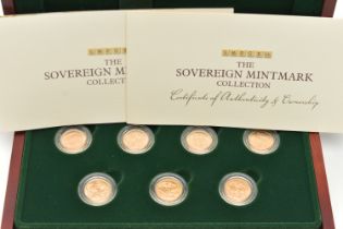 THE ROYAL MINT CASED SOVEREIGN MINTMARK COLLECTION, to include seven Sovereigns of George V with