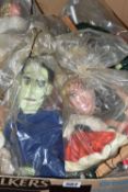 A BOX CONTAINING A PELHAM PINOCCHIO PUPPET AND ELEVEN HOMEMADE PUPPETS, Pinocchio unboxed, the other