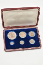 AN ENGLISH CASED 1893 PROOF SET OF COINS, comprising of Crown LV1, Half-crown, Florin, Shilling,