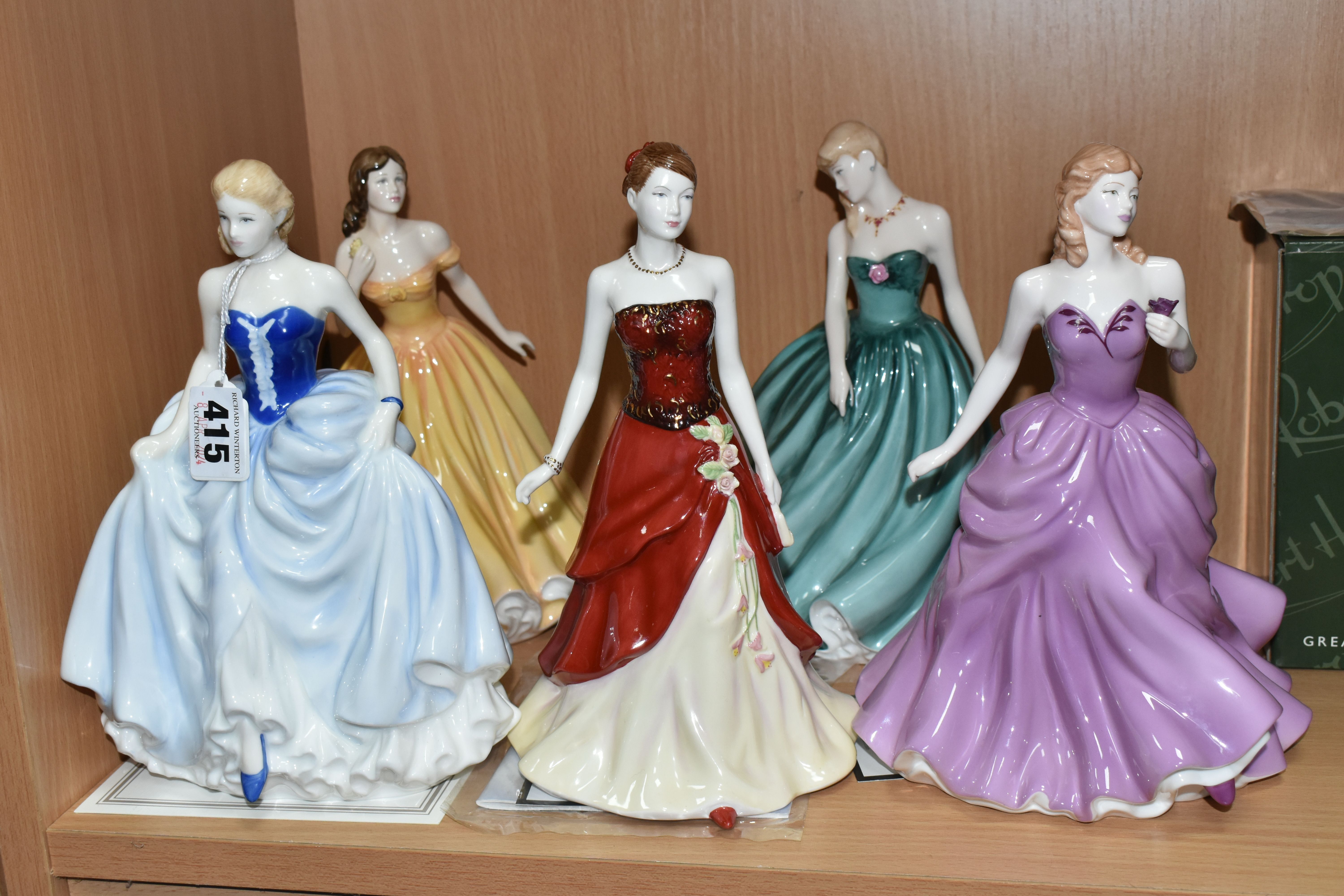 FIVE ROYAL DOULTON FIGURE OF THE YEAR LADIES, comprising Classics 2002 'Sarah' HN3978, 2003 '