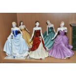 FIVE ROYAL DOULTON FIGURE OF THE YEAR LADIES, comprising Classics 2002 'Sarah' HN3978, 2003 '