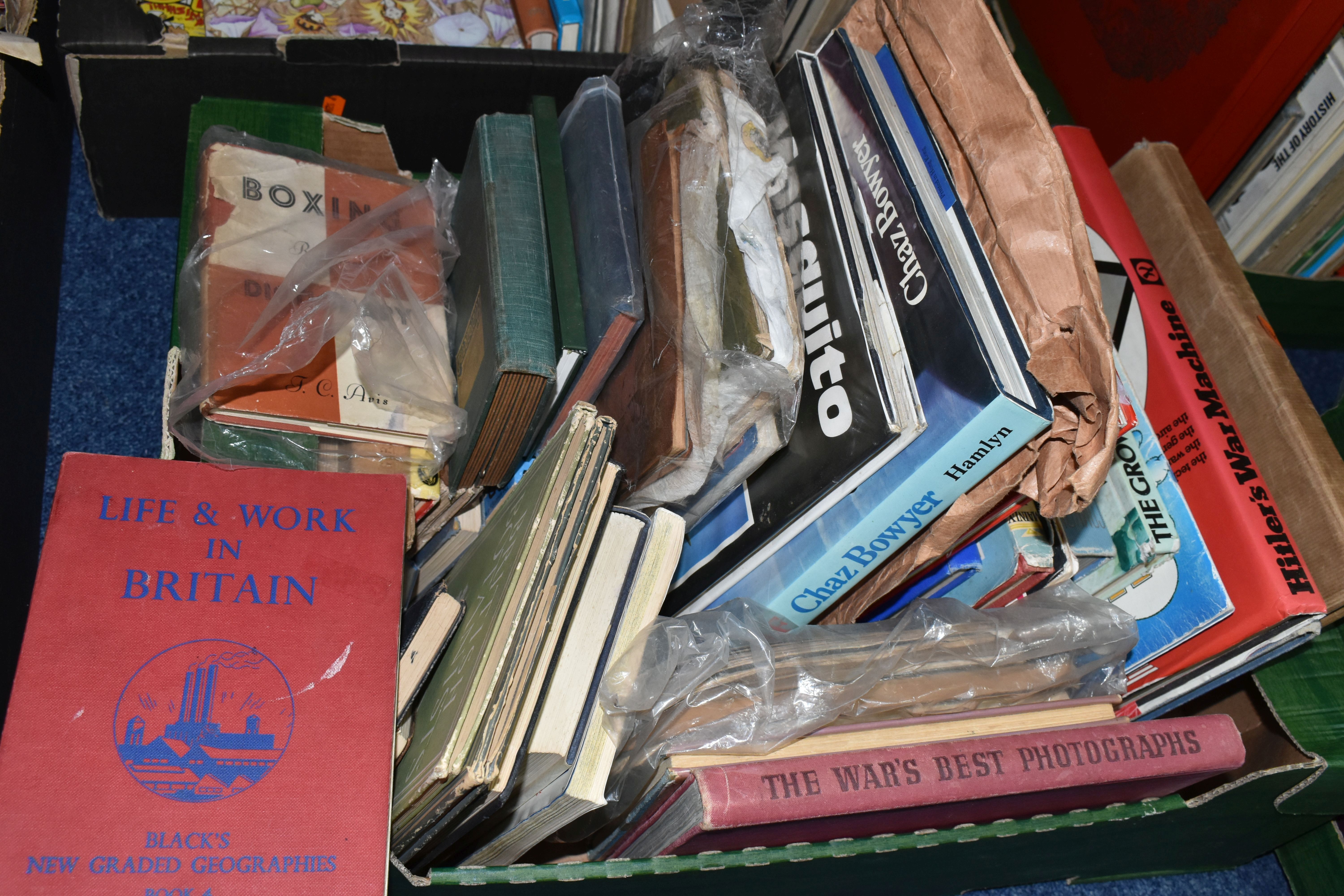 FOUR BOXES OF BOOKS, MAGAZINES & EPHEMERA, to include postcards, greetings cards, badges, calendars, - Image 11 of 13