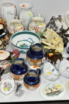 A SMALL SELECTION OF DECORATIVE CERAMICS ETC, to include a Small Royal Copenhagen Fajance dish, a