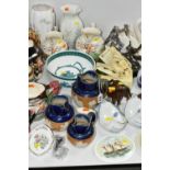 A SMALL SELECTION OF DECORATIVE CERAMICS ETC, to include a Small Royal Copenhagen Fajance dish, a