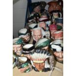 TWENTY FIVE ROYAL DOULTON CHARACTER AND TOBY JUGS, the two large jugs comprising John Barleymow