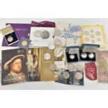 A BOX OF ROYAL MINT COINAGE, to include 1992 Silver Proof Ten Pence two coin set, 1991 Silver