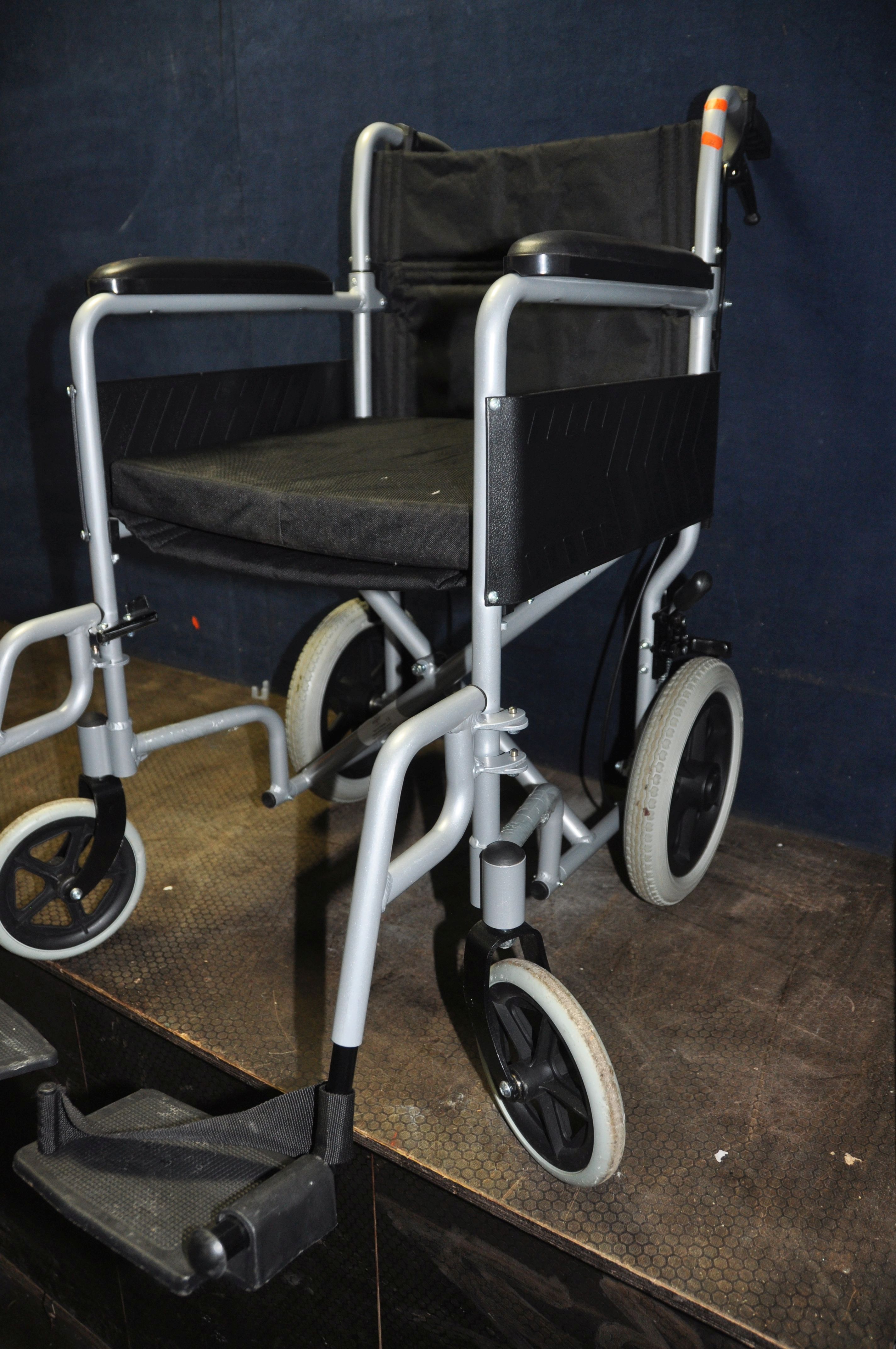 AN ANGEL MOBILITY FOLDING WHEEL CHAIR with seat pad and two footrests - Bild 2 aus 2