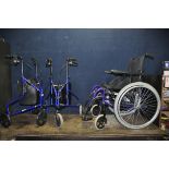 AN ACTION 3 XPRESS FOLDING WHEEL CHAIR with two footrests and two Days Mobility Travelators (3)