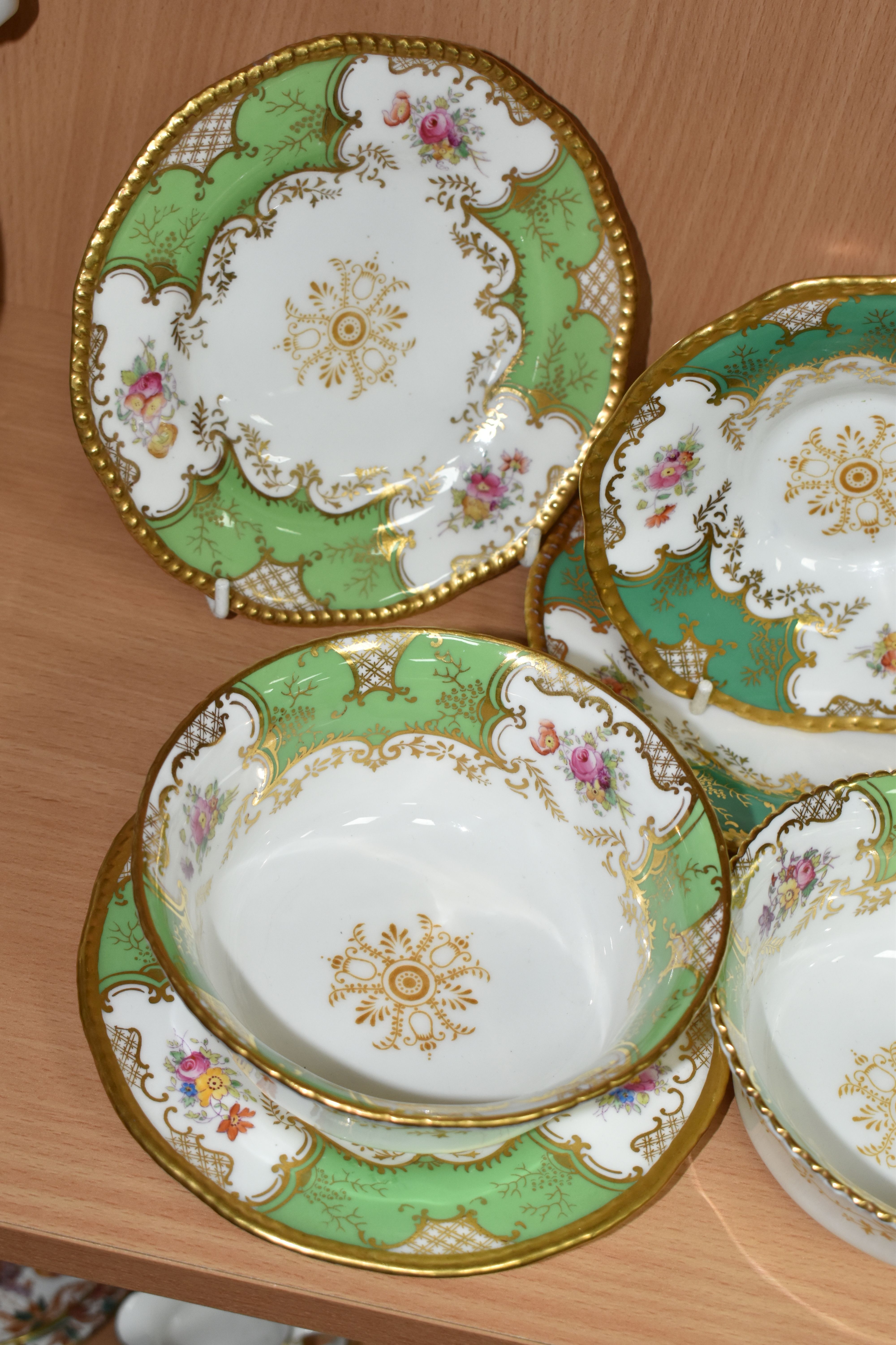 A GROUP OF COALPORT 'BATWING' TEA WARE, comprising in navy blue batwing pattern: a teacup (sounds - Image 2 of 9