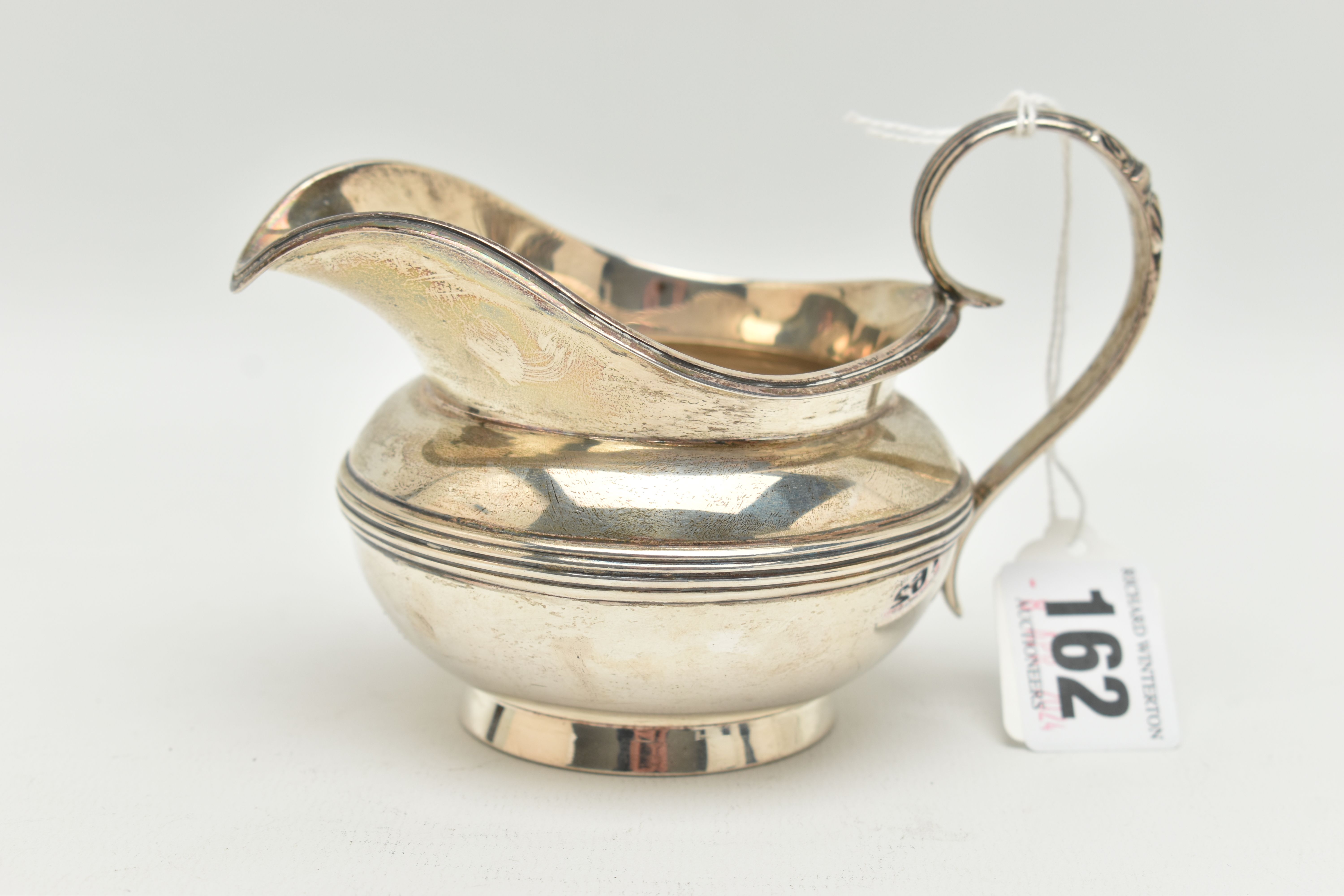 A LATE VICTORIAN CREAM JUG, baluster silver cream jug with acanthus detail to the scrolled handle, - Image 3 of 7