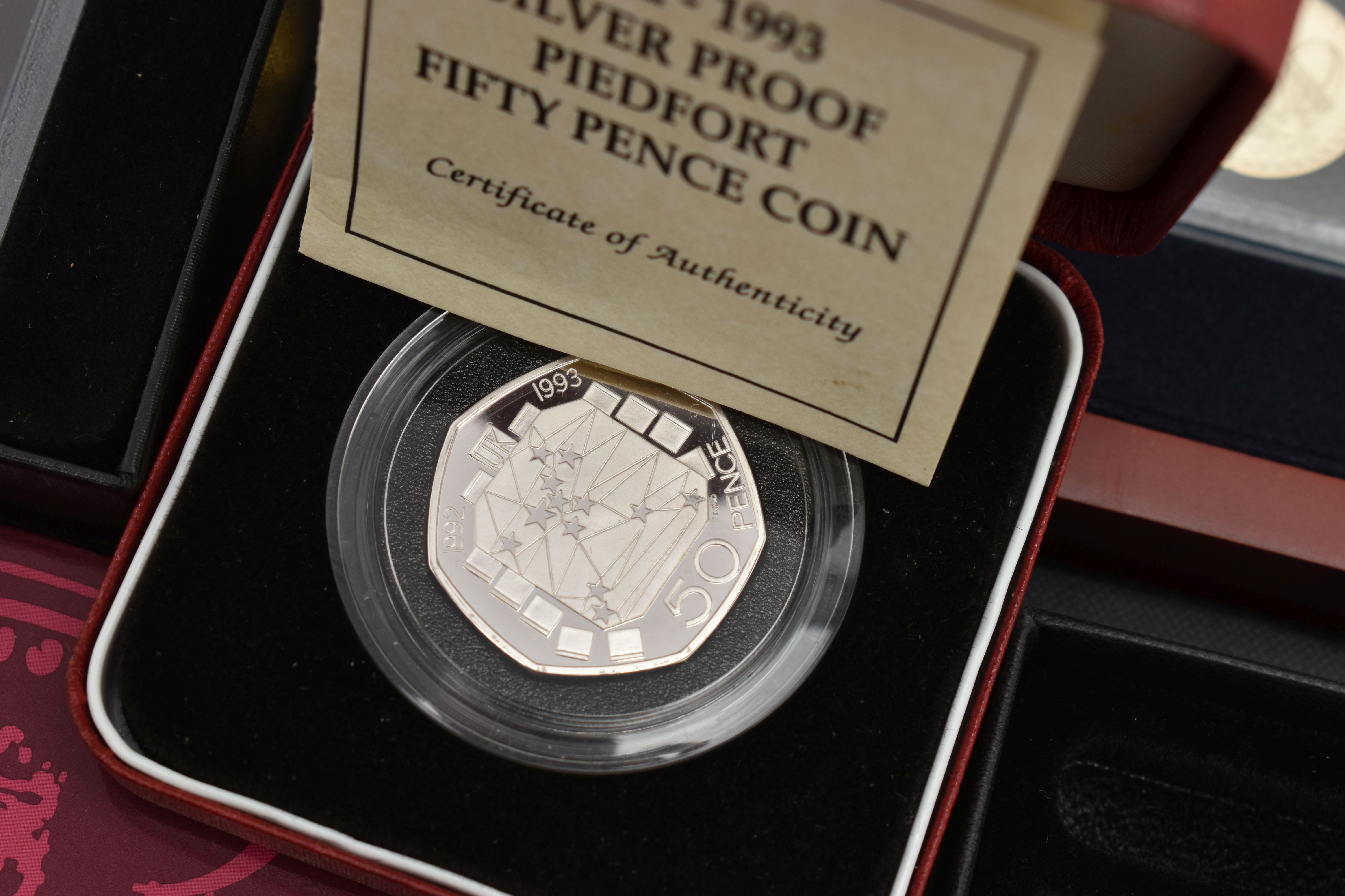 A BOX OF MAINLY ROYAL MINT COINAGE, to include dual-dated 1993 presidency 50p in year set, a boxed - Image 6 of 11