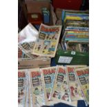 A QUANTITY OF ASSORTED ANNUALS, COMICS, STAMPS AND CIGARETTE CARDS ETC., to include a quantity of