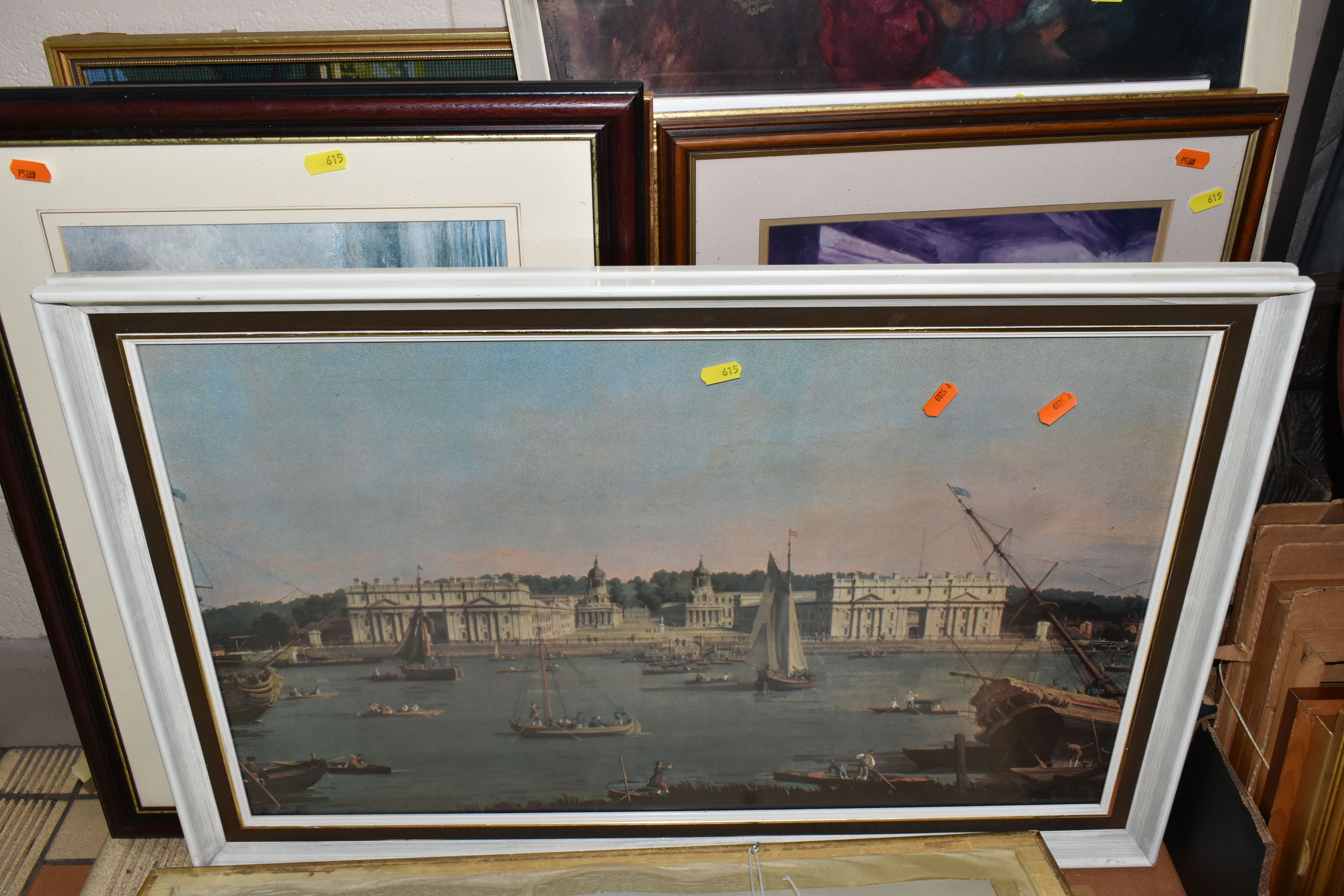 A QUANTITY OF PICTURES, PRINTS AND PICTURE FRAMES ETC, to include a Cornish coastal watercolour - Image 3 of 6