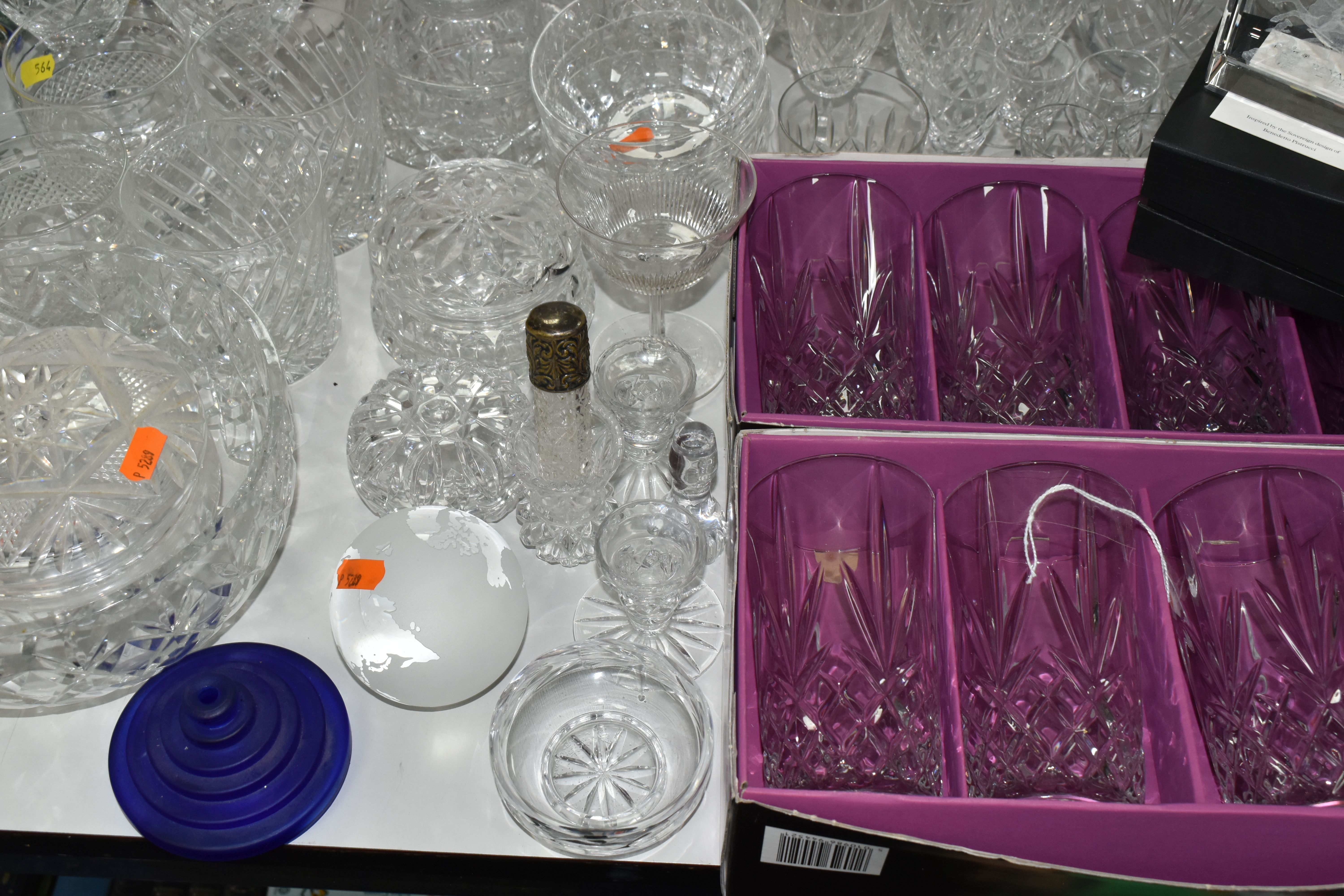 A LARGE QUANTITY OF CUT CRYSTAL AND GLASSWARE, comprising a boxed Dartington Crystal contemporary - Image 4 of 8