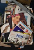 ONE BOX OF L.P AND SINGLE RECORDS, approximately one hundred L.P records to include artists Elvis,