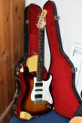 A JIM HAXLEY ELECTRIC GUITAR, with hard case (1) (Condition report: guitar appears in good