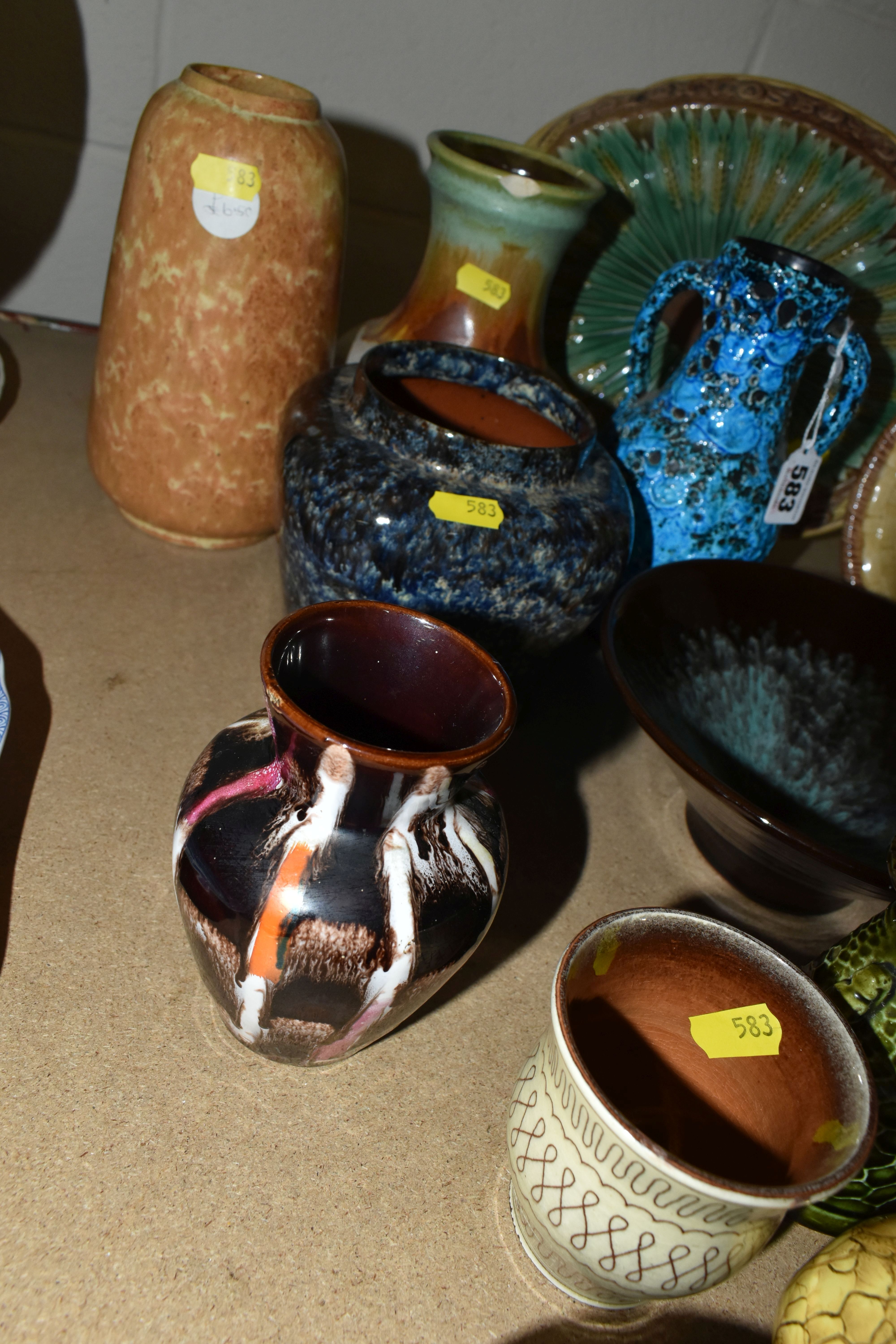 A GROUP OF LATE 19TH CENTURY CERAMICS AND STUDIO POTTERY, ETC, including glazed terracotta - Image 4 of 5