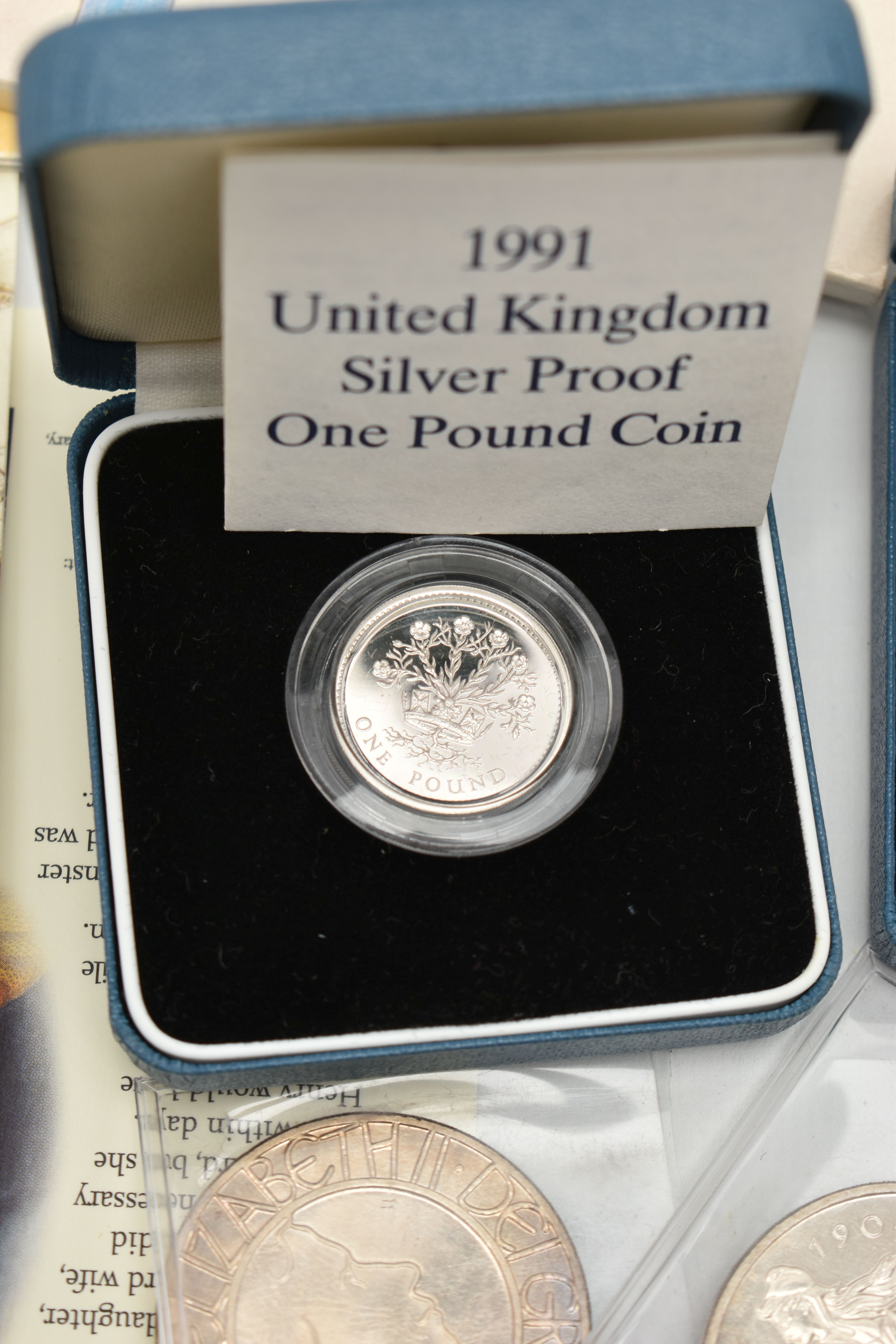 A BOX OF ROYAL MINT COINAGE, to include 1992 Silver Proof Ten Pence two coin set, 1991 Silver - Image 5 of 8