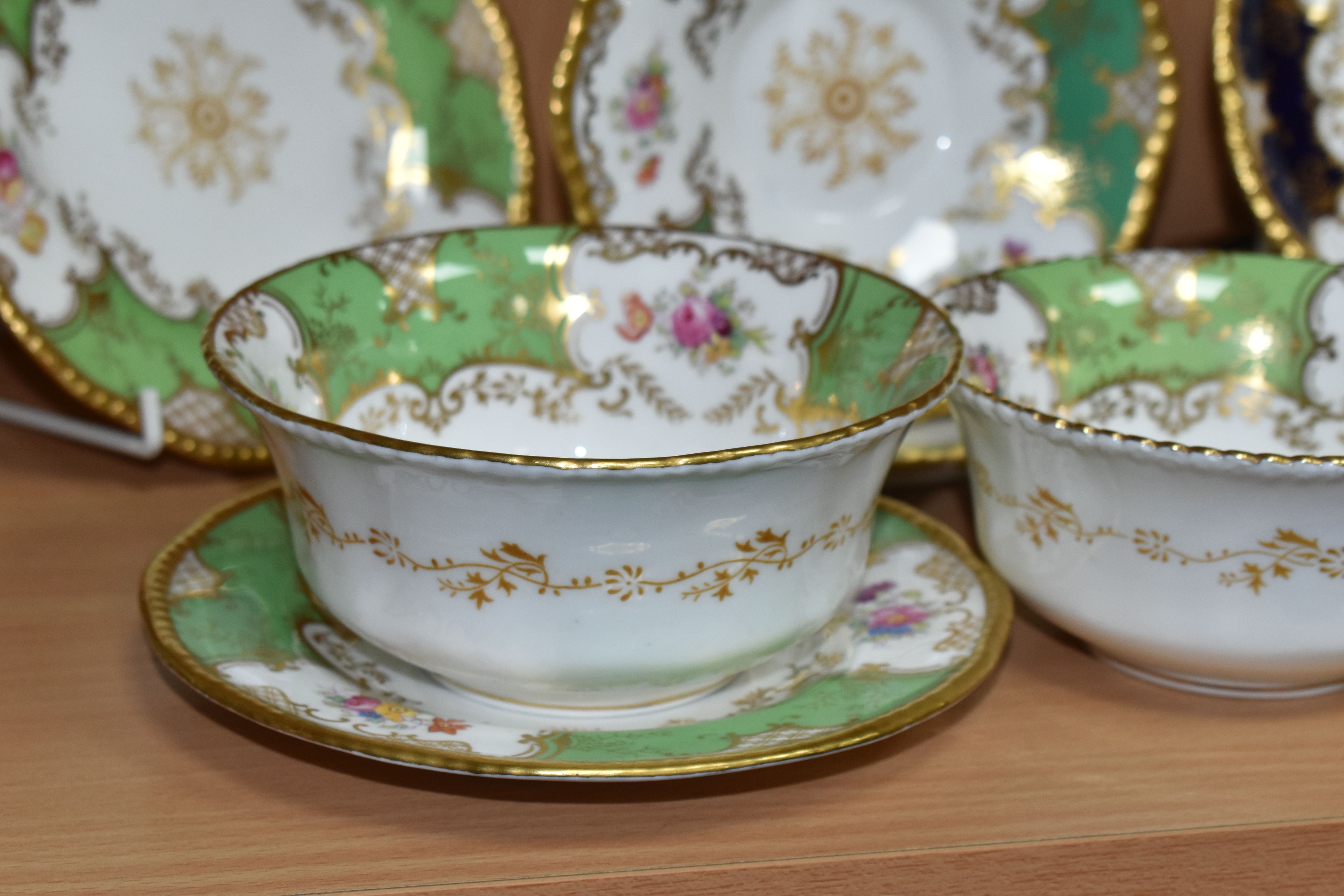A GROUP OF COALPORT 'BATWING' TEA WARE, comprising in navy blue batwing pattern: a teacup (sounds - Image 6 of 9