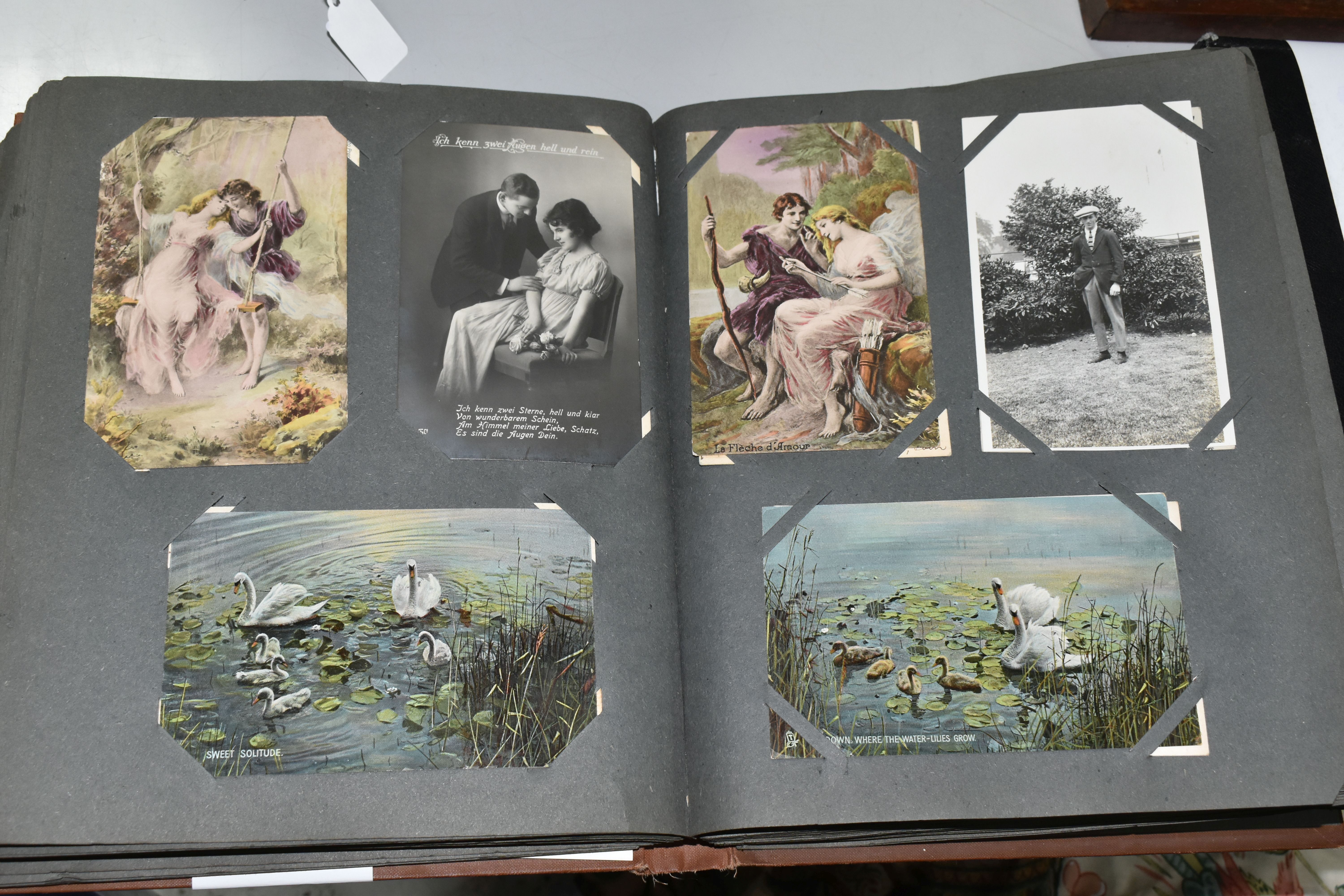 TWO POSTCARD ALBUMS one album contains a miscellaneous collection of approximately 284 early-late - Image 11 of 15
