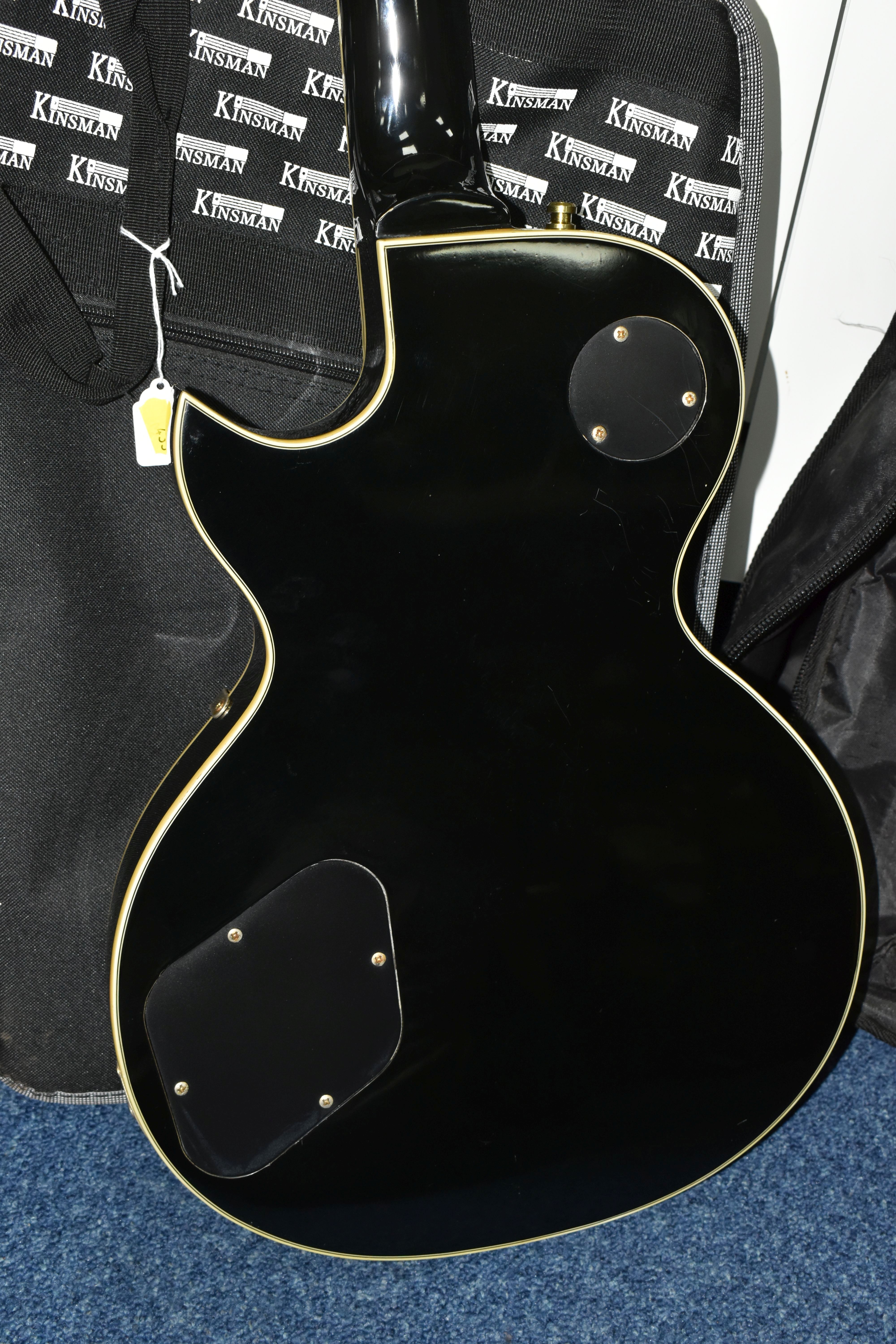 A GOULD ELECRIC GUITAR, black and gold body, with a Kinsman soft case (1) (Condition Report: small - Image 6 of 6